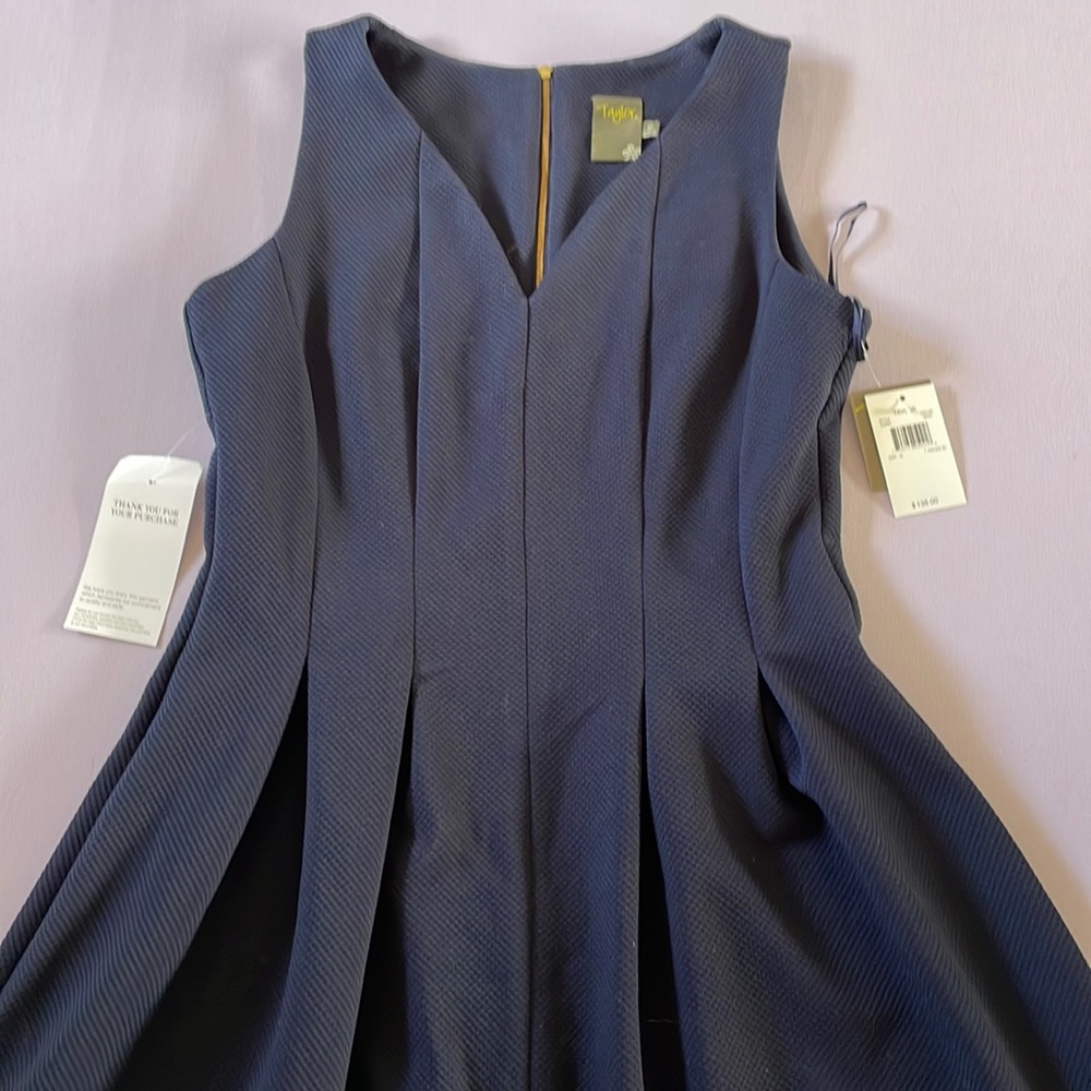 Navy blue pleated dress
